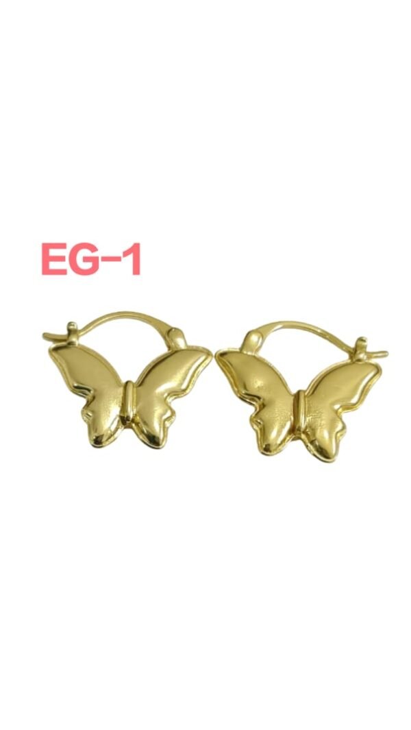 Golden Butterfly Hoops