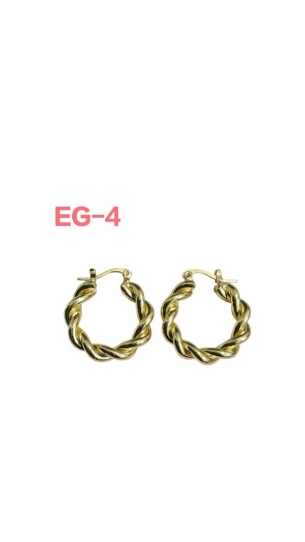 Golden Twisted Hoops