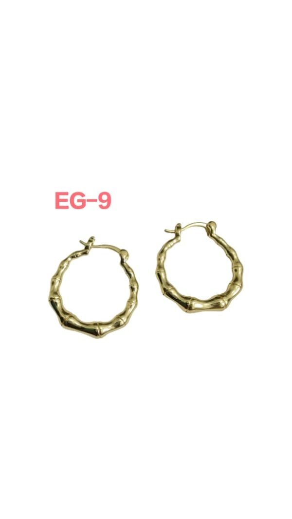 Golden Bamboo Hoop Earrings