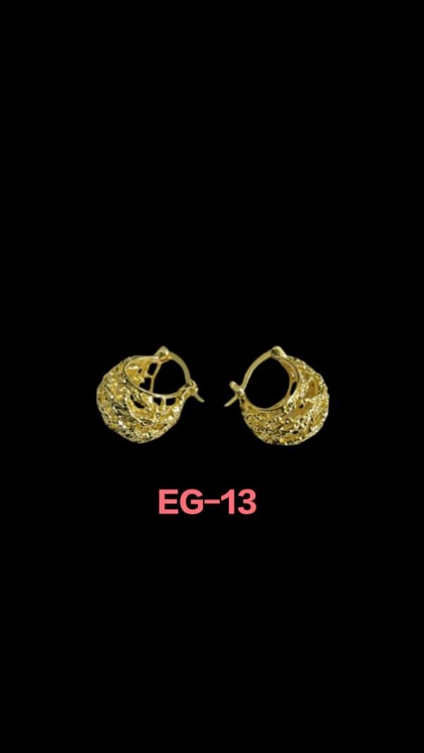 Golden Basket Hoops Earring