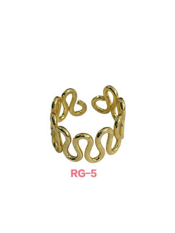 Wave Design Adjustable Ring