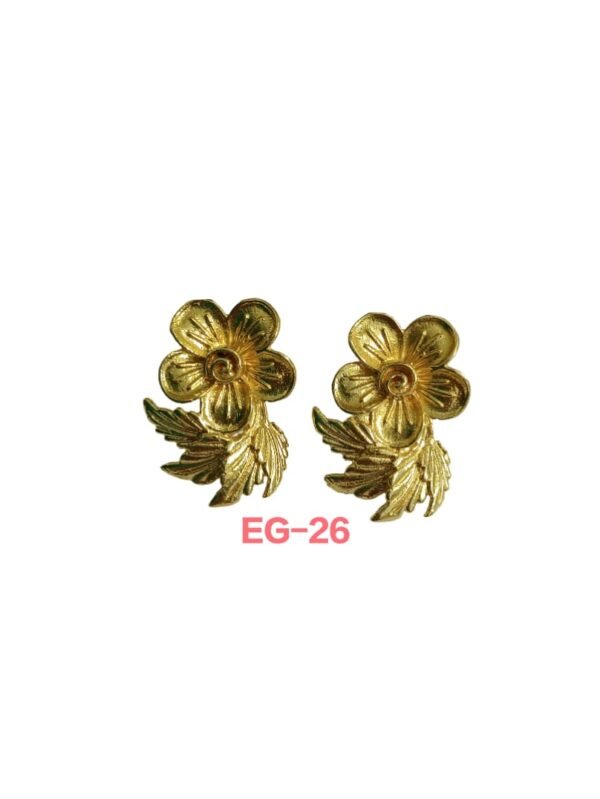 Gold Floral Leaf Earrings