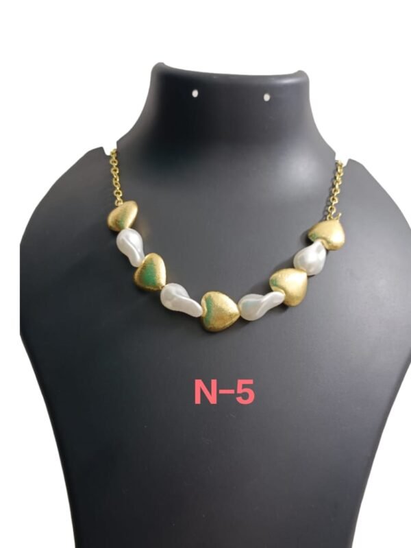 Golden pearl necklace